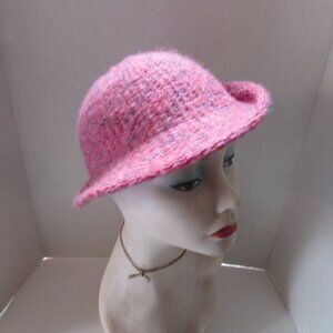 Knit Hat Purple Pink Heather Tones Made in Italy